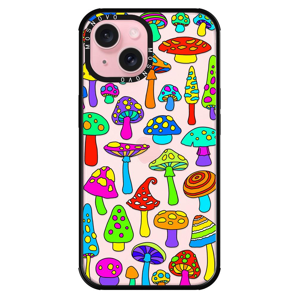 Trippy Wild Mushroom Phone Case - iPhone 15 Case Black