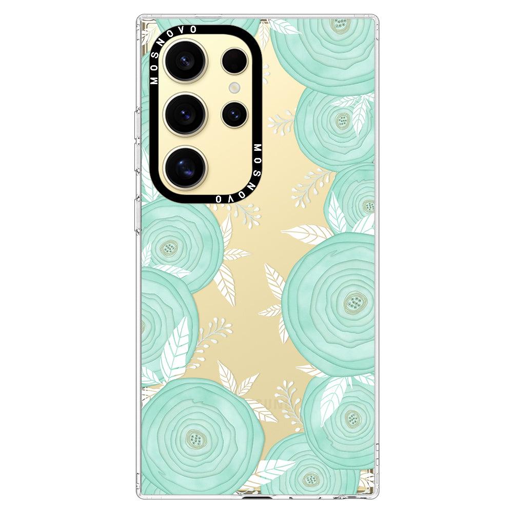 Mint Flower Phone Case - Samsung Galaxy S24 Ultra Case - MOSNOVO