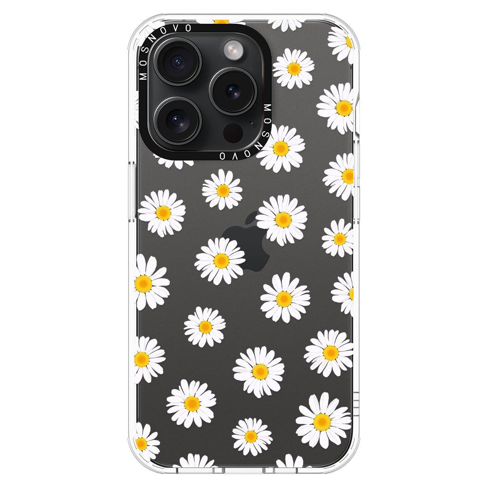 White Daisy Phone Case - iPhone 15 Pro Case - MOSNOVO