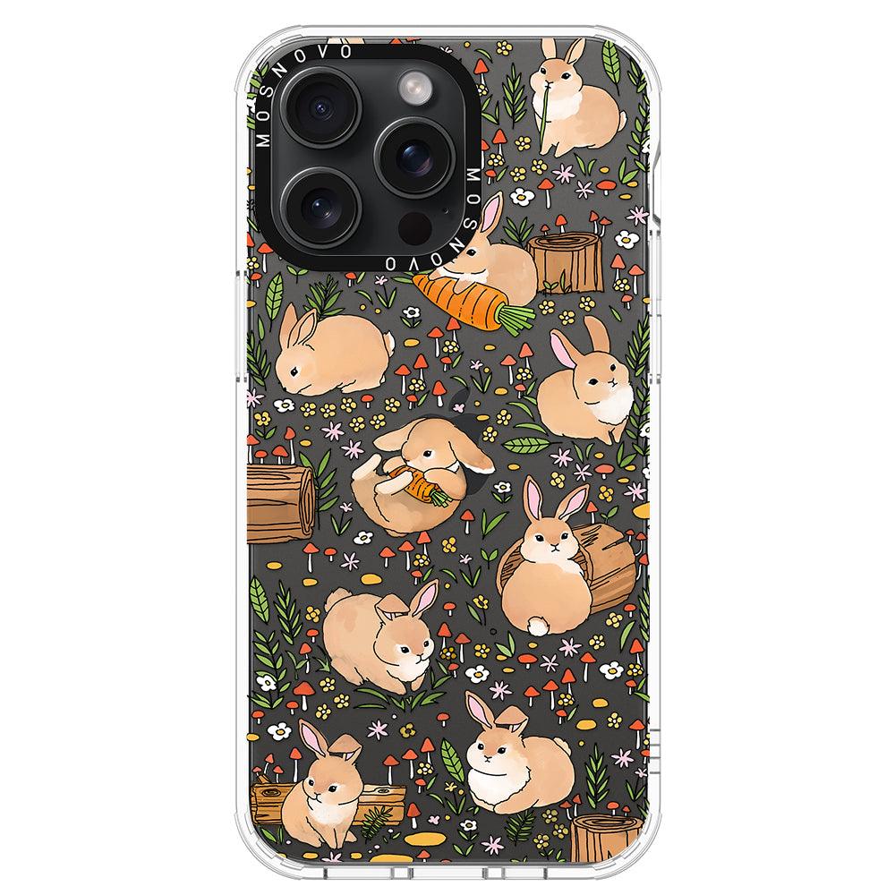 Cute Bunny Garden Phone Case - iPhone 15 Pro Max Case - MOSNOVO