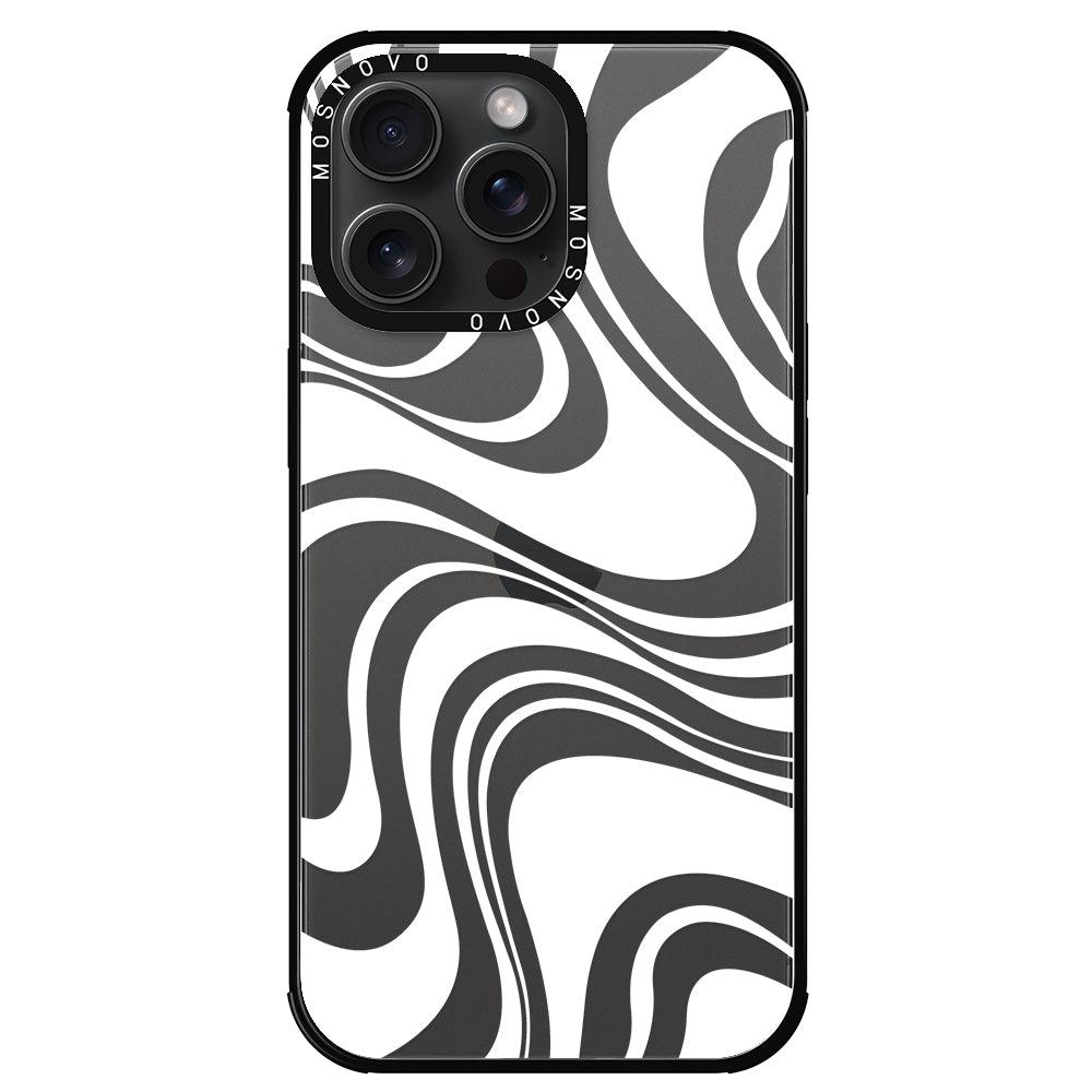 White Swirl Phone Case - iPhone 15 Pro Max Case - MOSNOVO