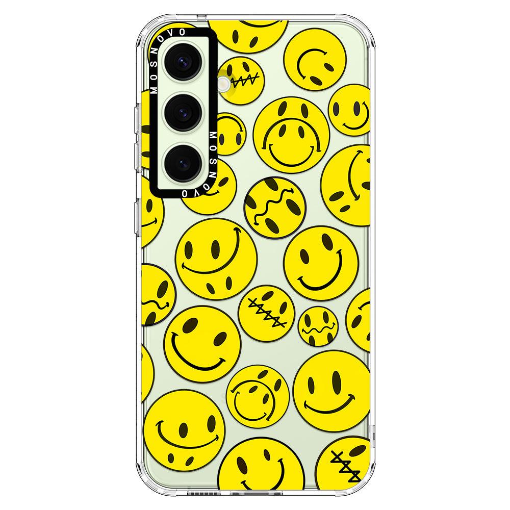 Yellow Sad Smile Face Phone Case - Samsung Galaxy S24 Plus Case - MOSNOVO