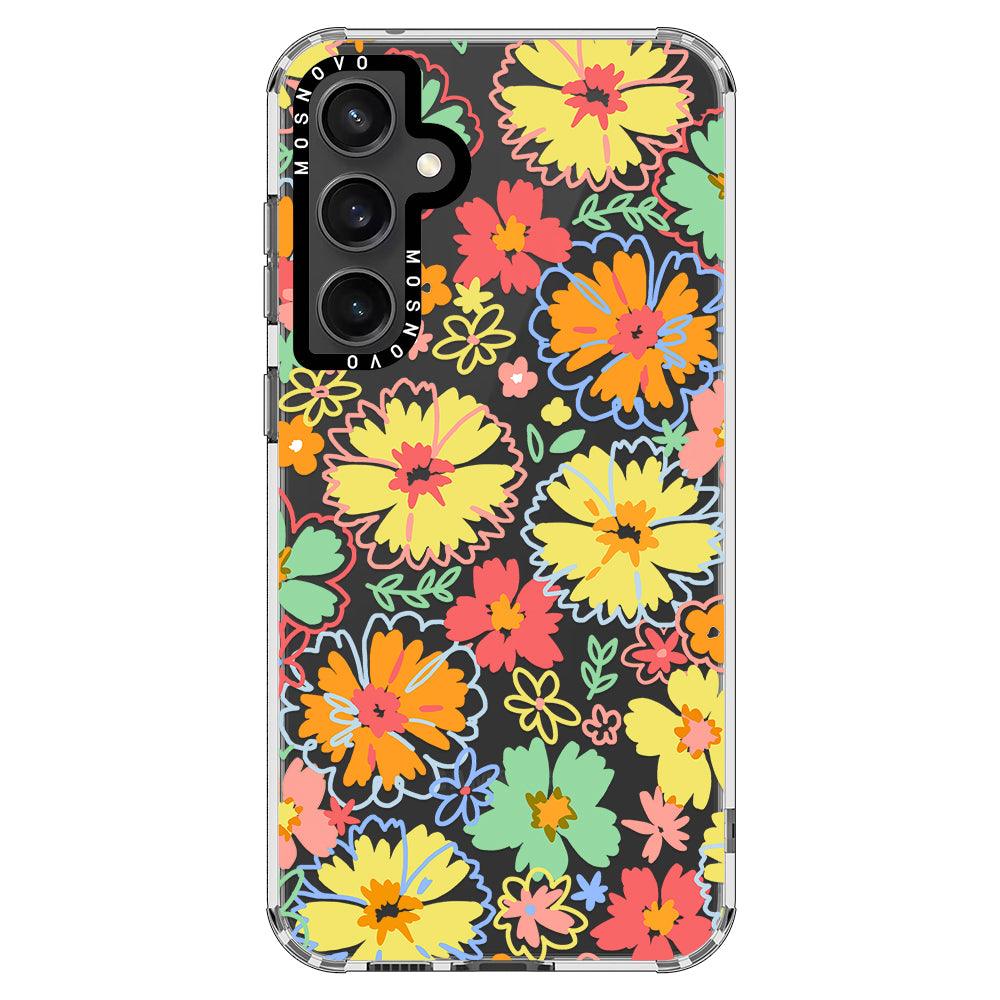 Retro Boho Hippie Flowers Phone Case - Samsung Galaxy S23 FE Case