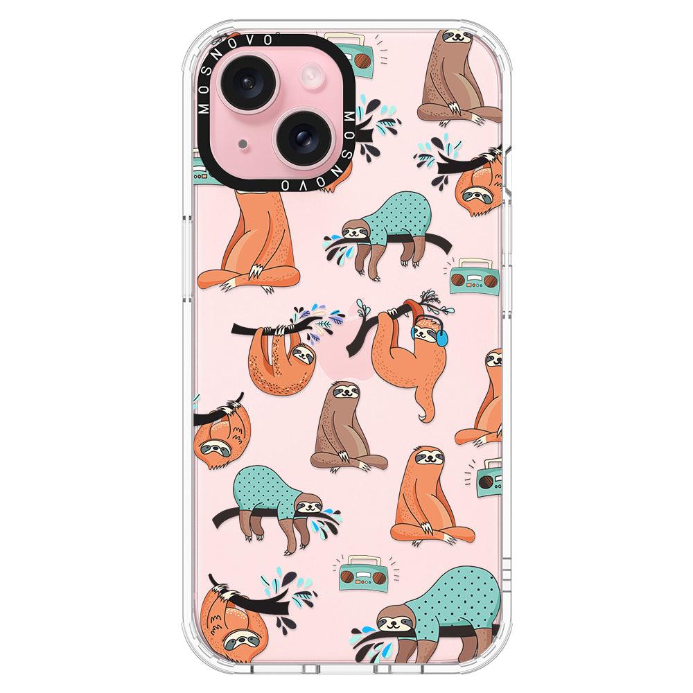 Musical Sloth Phone Case - iPhone 15 Plus Case - MOSNOVO