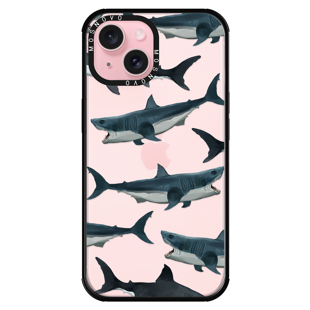 White Shark Phone Case - iPhone 15 Plus Case - MOSNOVO