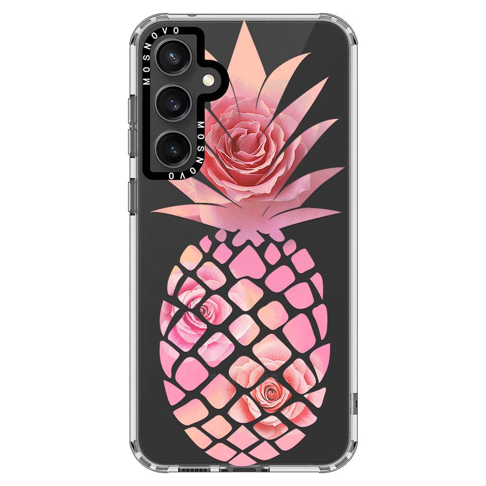 Pink Floral Pineapple Phone Case - Samsung Galaxy S23 FE Case