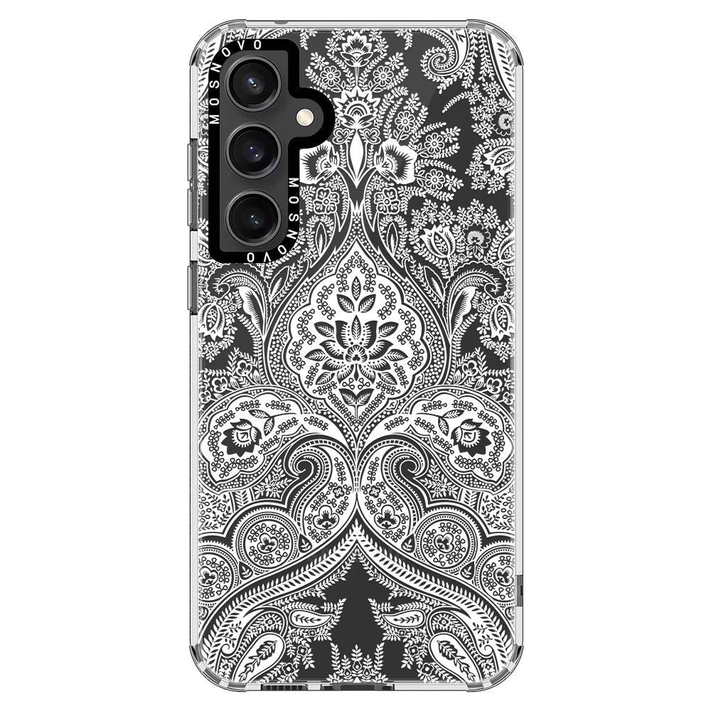 White Damask Phone Case - Samsung Galaxy S23 FE Case