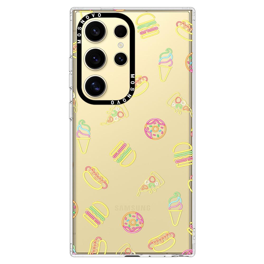 Neon Junk Food Phone Case - Samsung Galaxy S24 Ultra Case - MOSNOVO