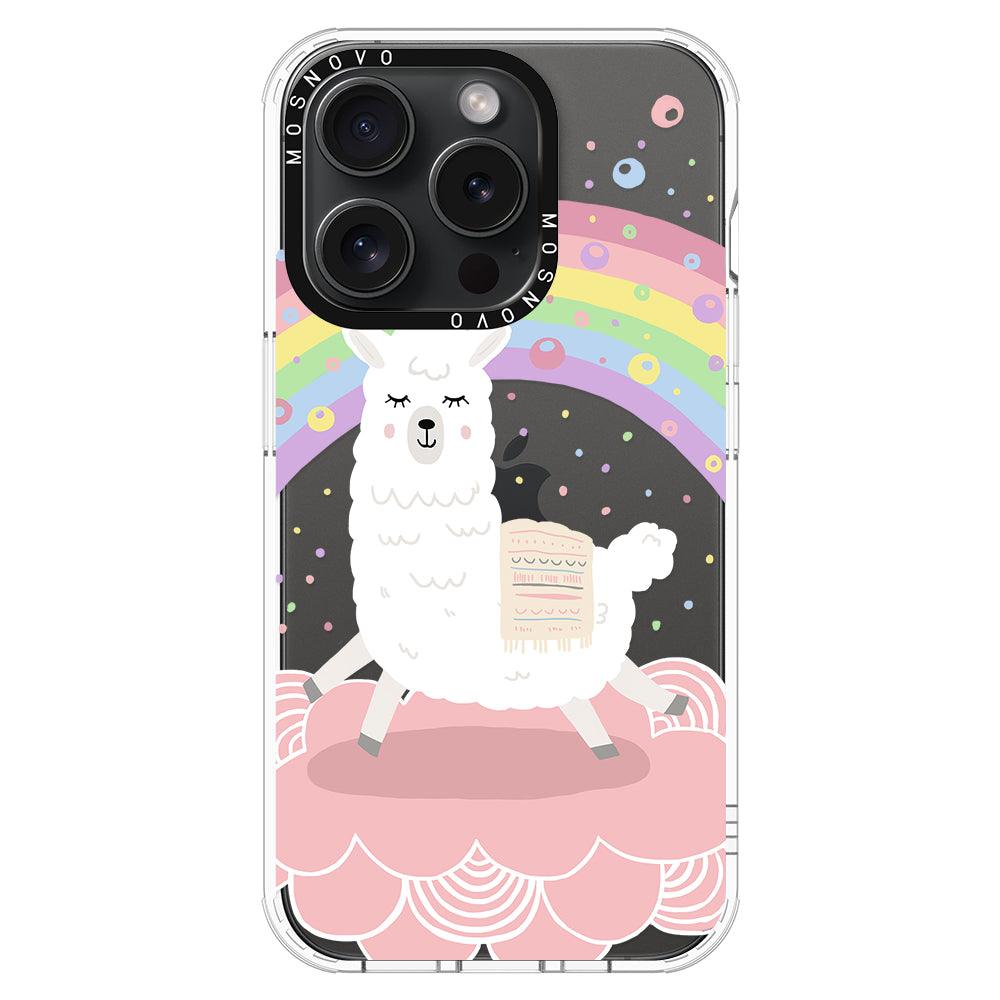 Rainbow Alpaca Phone Case - iPhone 15 Pro Case - MOSNOVO