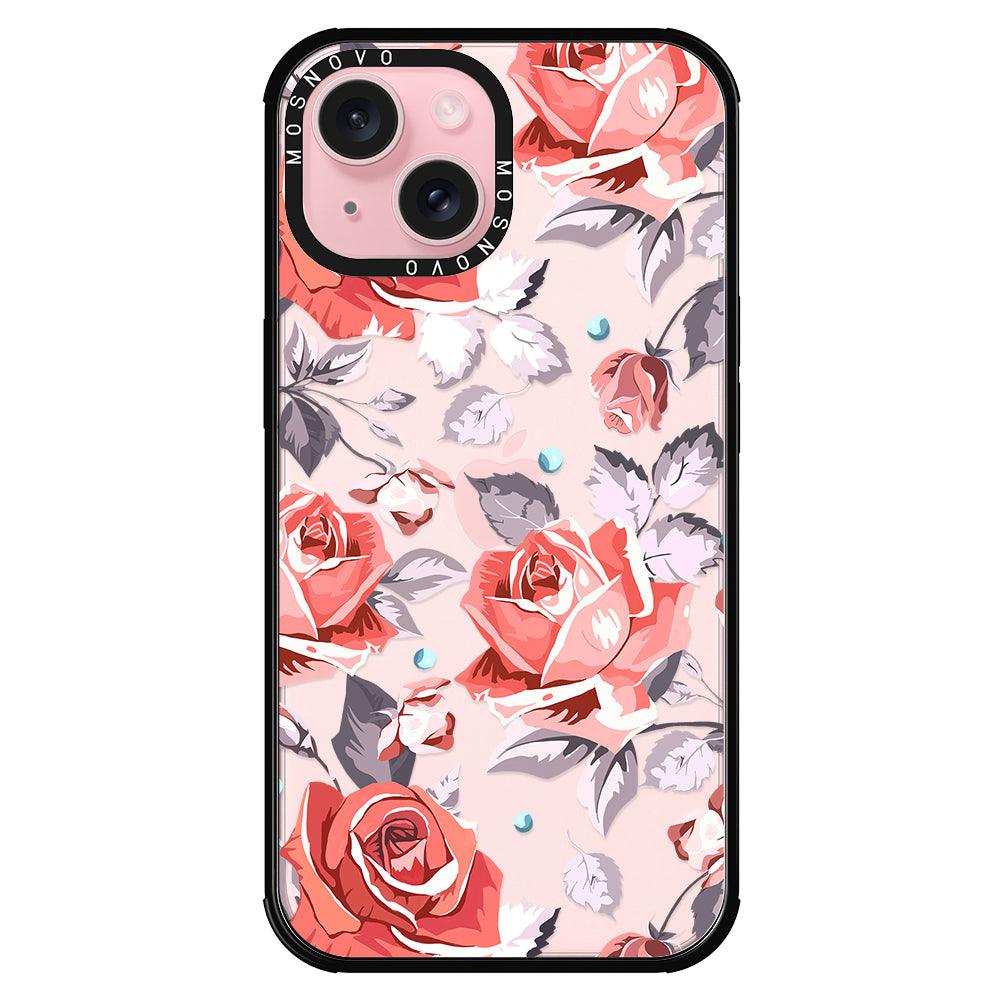 Retro Flower Roses Phone Case - iPhone 15 Plus Case - MOSNOVO