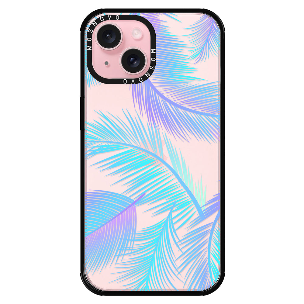 Gradient Tropical Palm Leaf Phone Case - iPhone 15 Plus Case - MOSNOVO