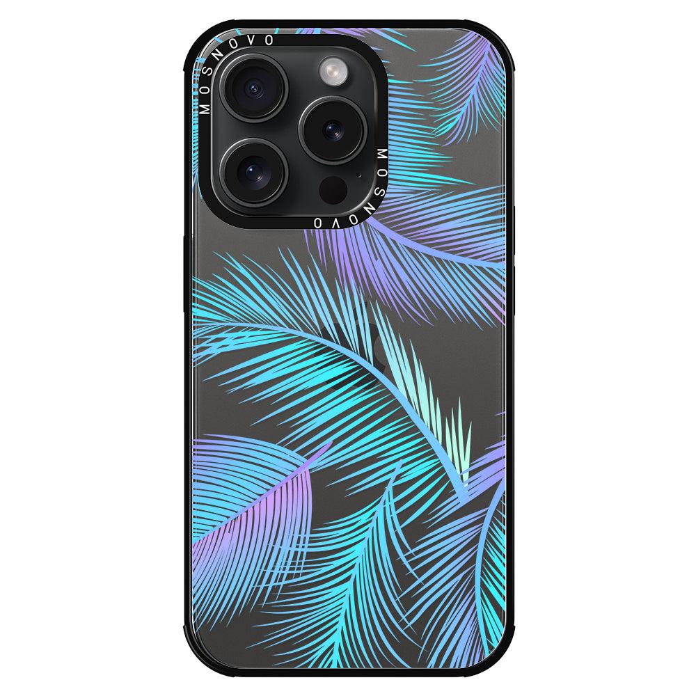 Gradient Tropical Palm Leaf Phone Case - iPhone 15 Pro Case - MOSNOVO