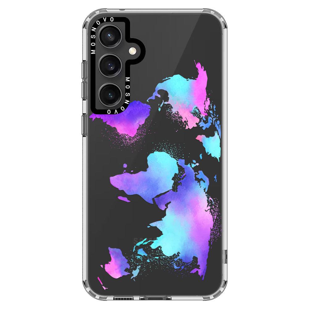 Psychedelic World Map Phone Case - Samsung Galaxy S23 FE Case