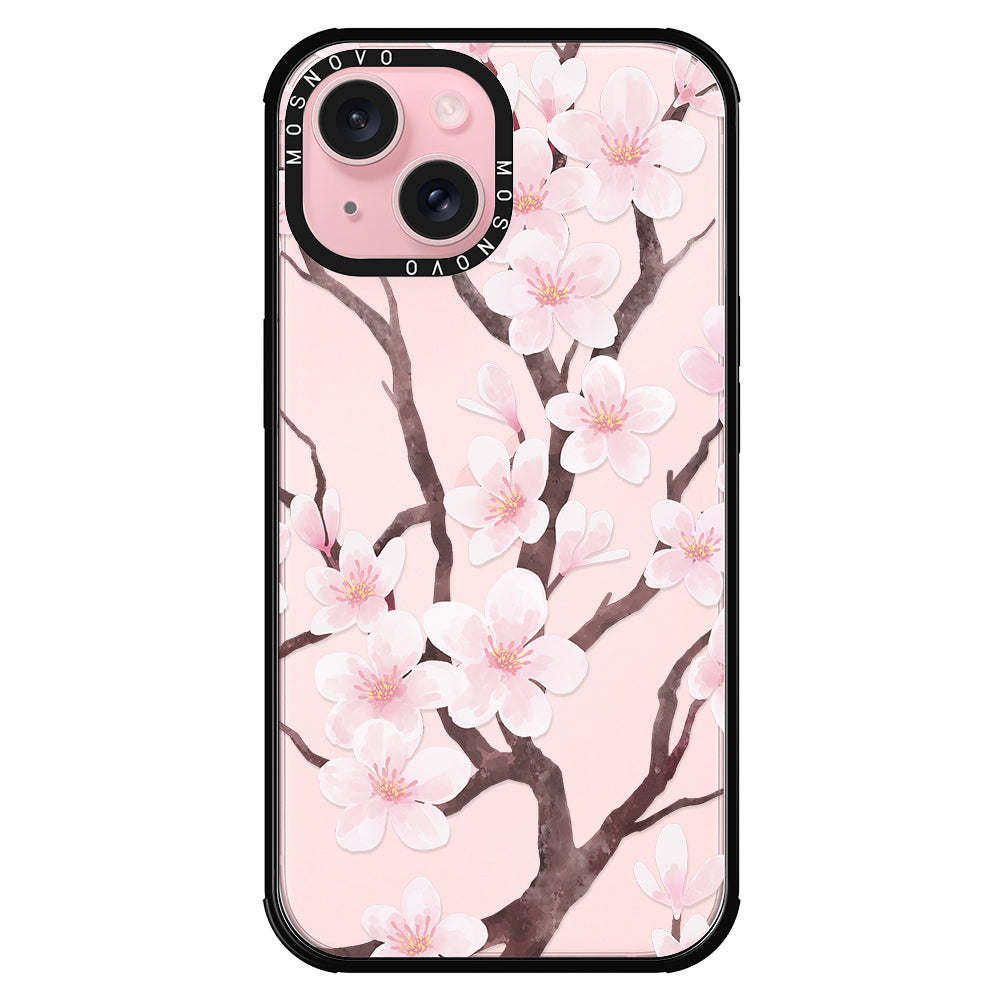 Cherry Blossom Flower Phone Case - iPhone 15 Plus Case - MOSNOVO