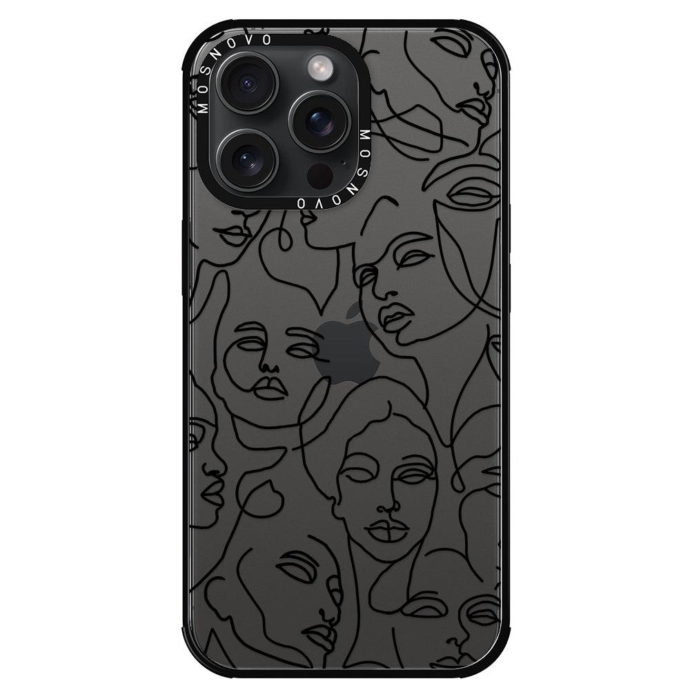 Abstract Face Line Art Phone Case - iPhone 15 Pro Max Case - MOSNOVO