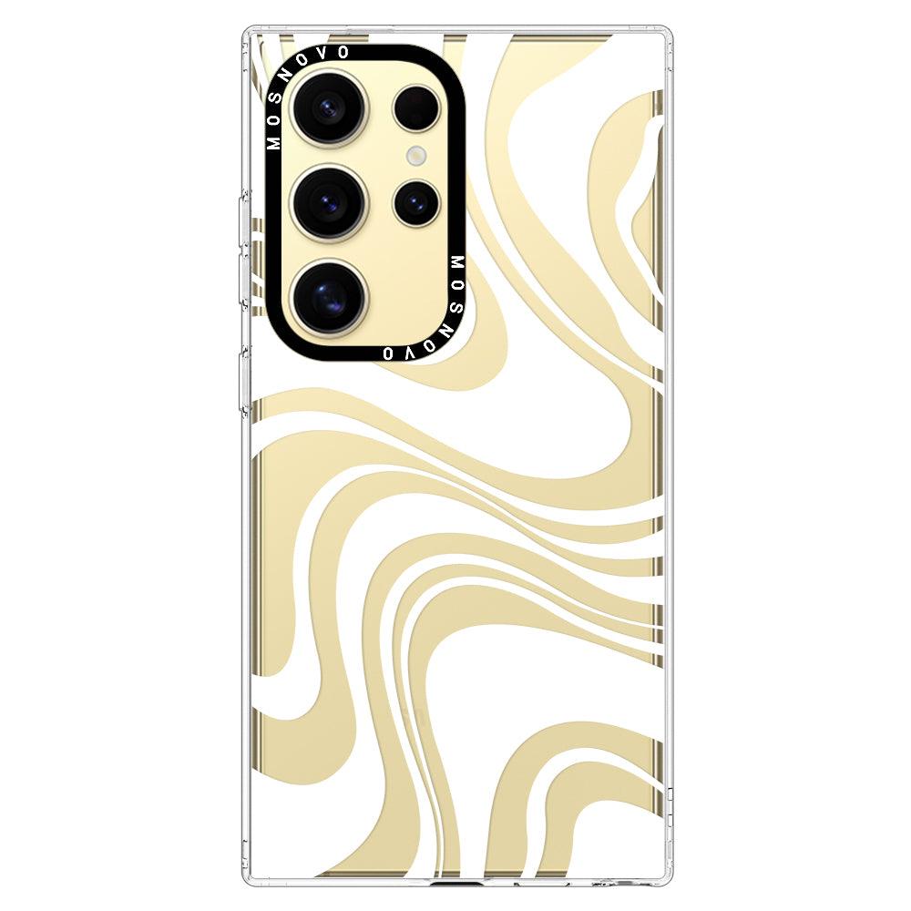 White Swirl Phone Case - Samsung Galaxy S24 Ultra Case - MOSNOVO