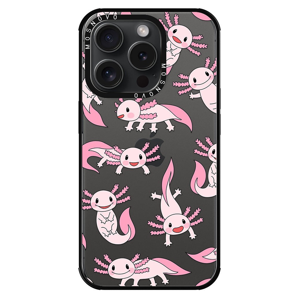 Pink Axolotl Phone Case - iPhone 15 Pro Case - MOSNOVO