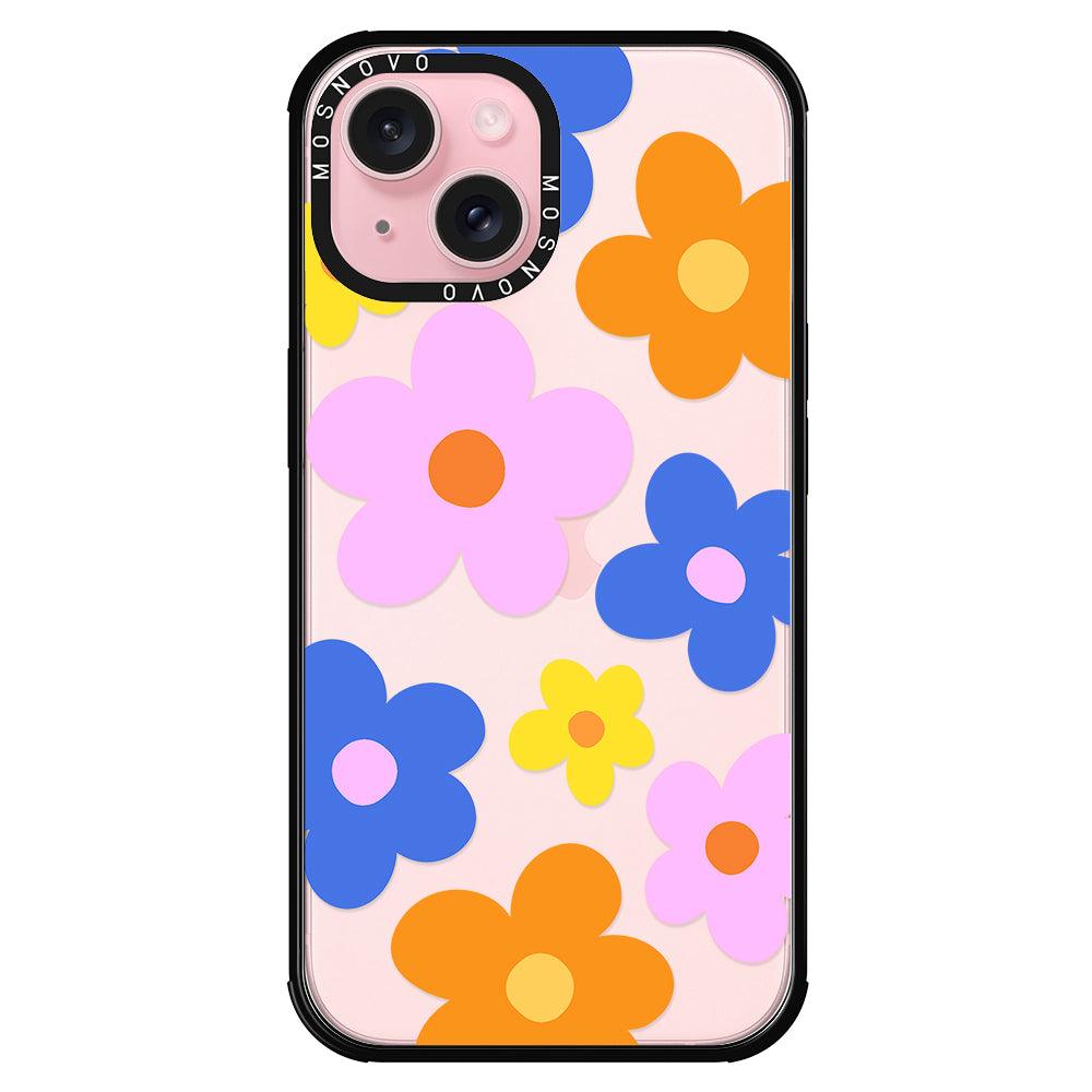 60's Groovy Flower Phone Case - iPhone 15 Plus Case - MOSNOVO