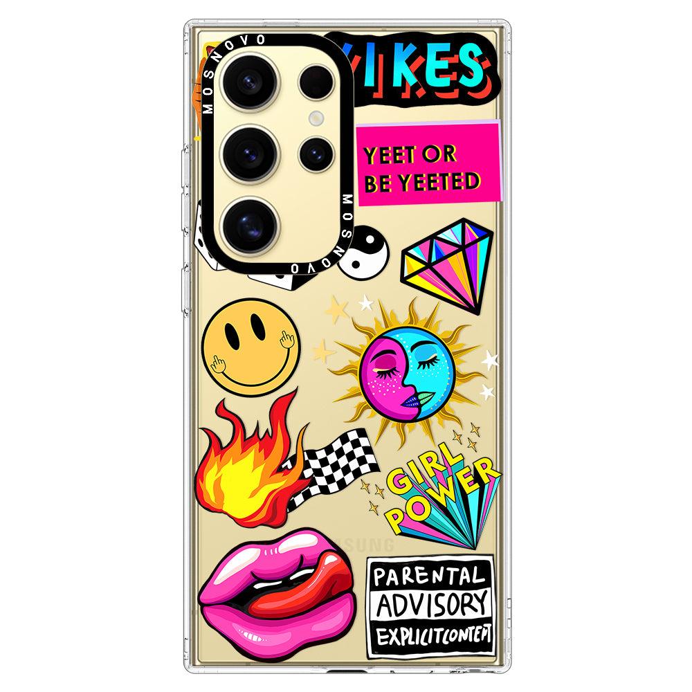 Funky Stickers Phone Case - Samsung Galaxy S24 Ultra Case - MOSNOVO