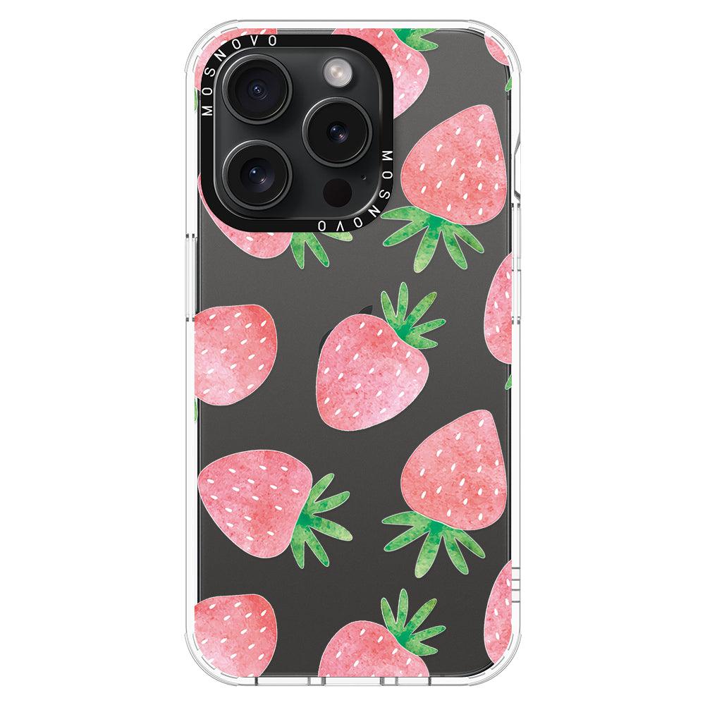 Pastel Strawberry Phone Case - iPhone 15 Pro Case - MOSNOVO