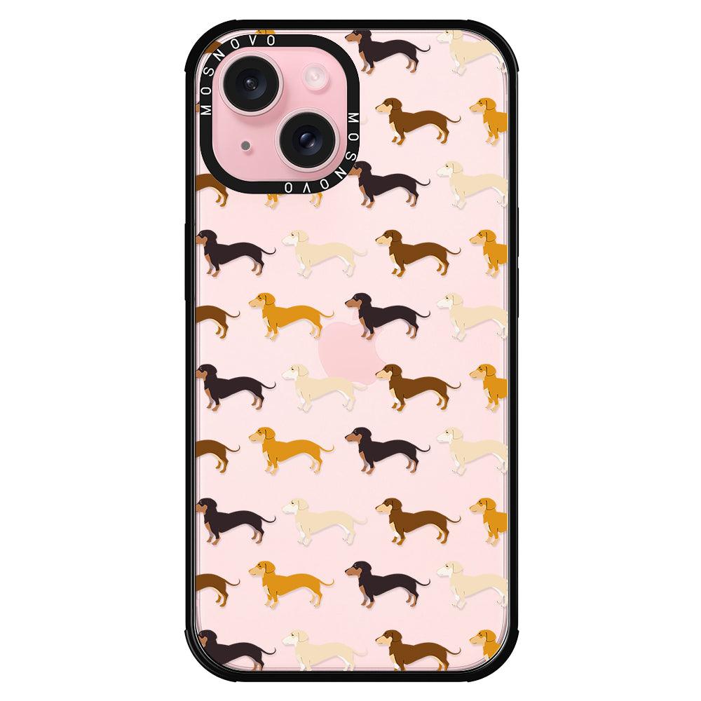 Cute Dachshund Phone Case - iPhone 15 Case Black