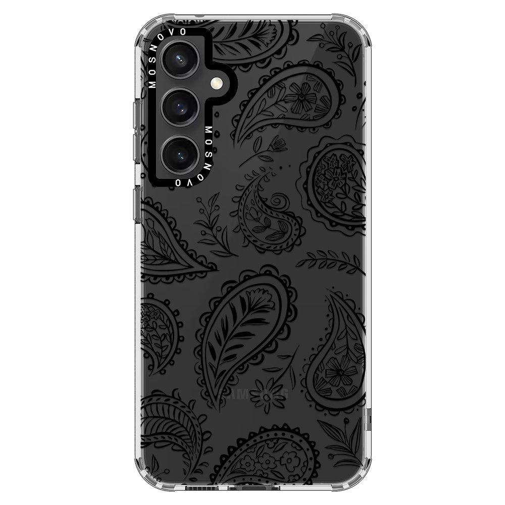 Black Paisley Phone Case - Samsung Galaxy S23 FE Case