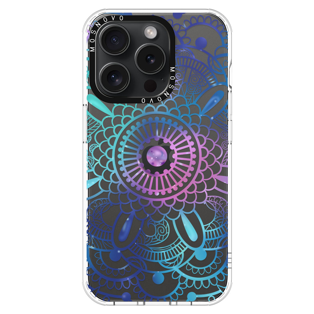 Violet Blue Mandala Phone Case - iPhone 15 Pro Case - MOSNOVO