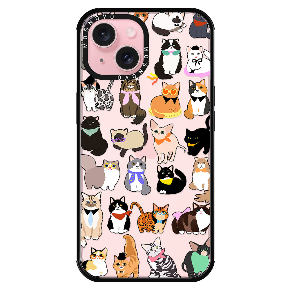 Cute Cats Phone Case - iPhone 15 Case Black