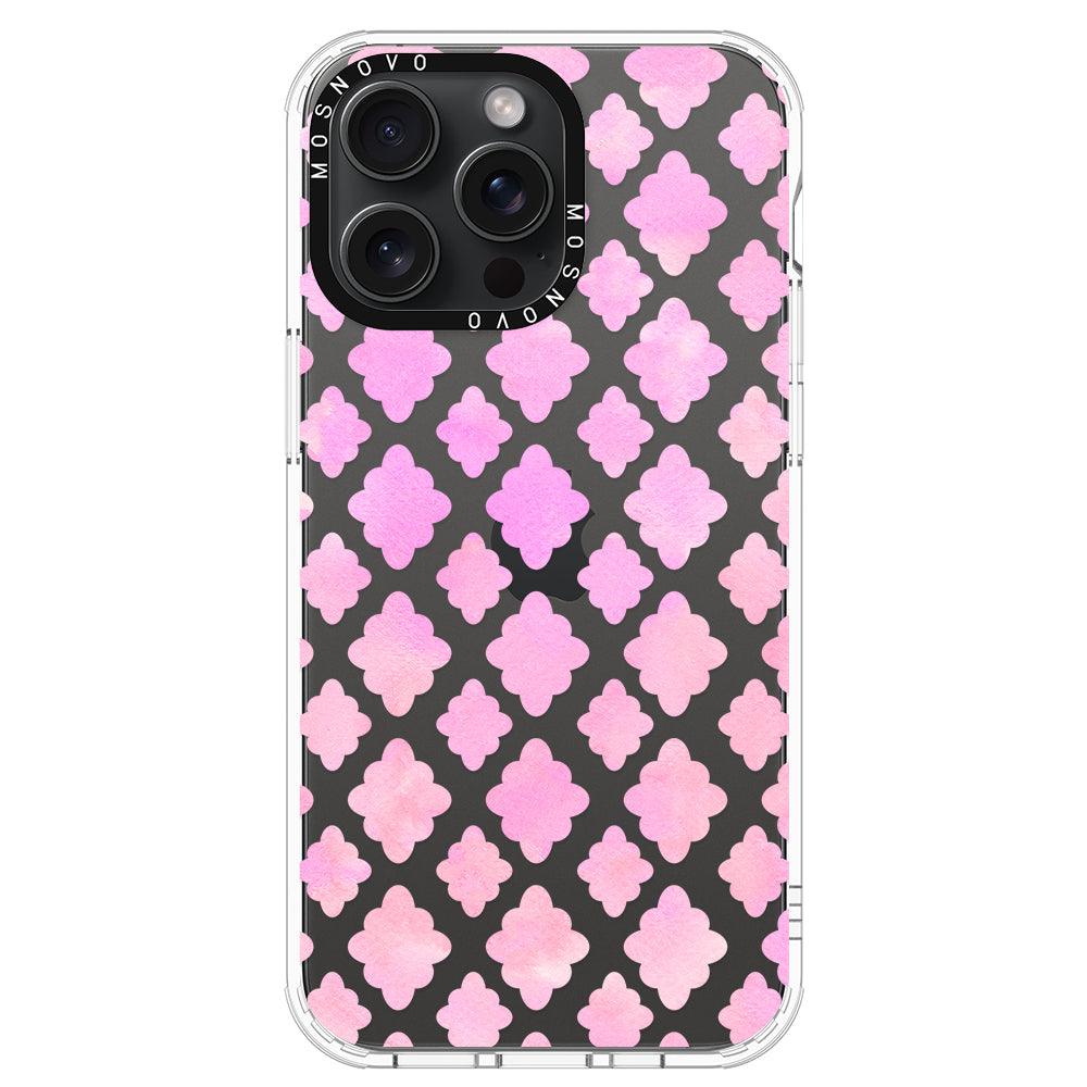 Pink Flower Diamond Phone Case - iPhone 15 Pro Max Case - MOSNOVO