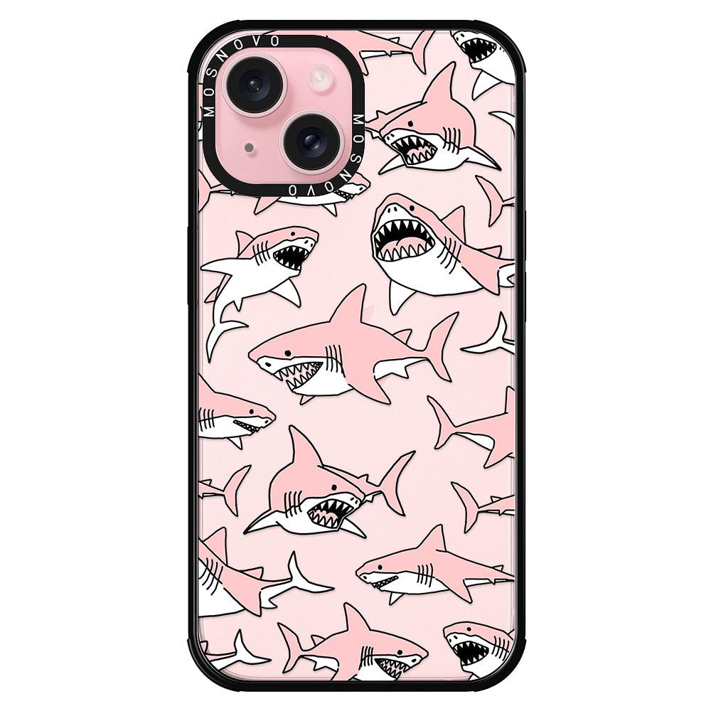 Pink Shark Phone Case - iPhone 15 Case - MOSNOVO