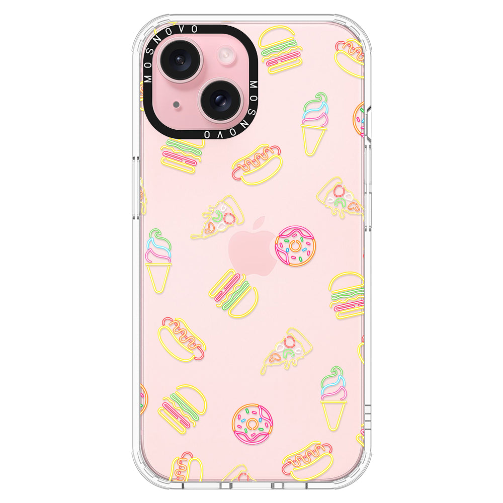 Neon Burgers Phone Case - iPhone 15 Case - MOSNOVO