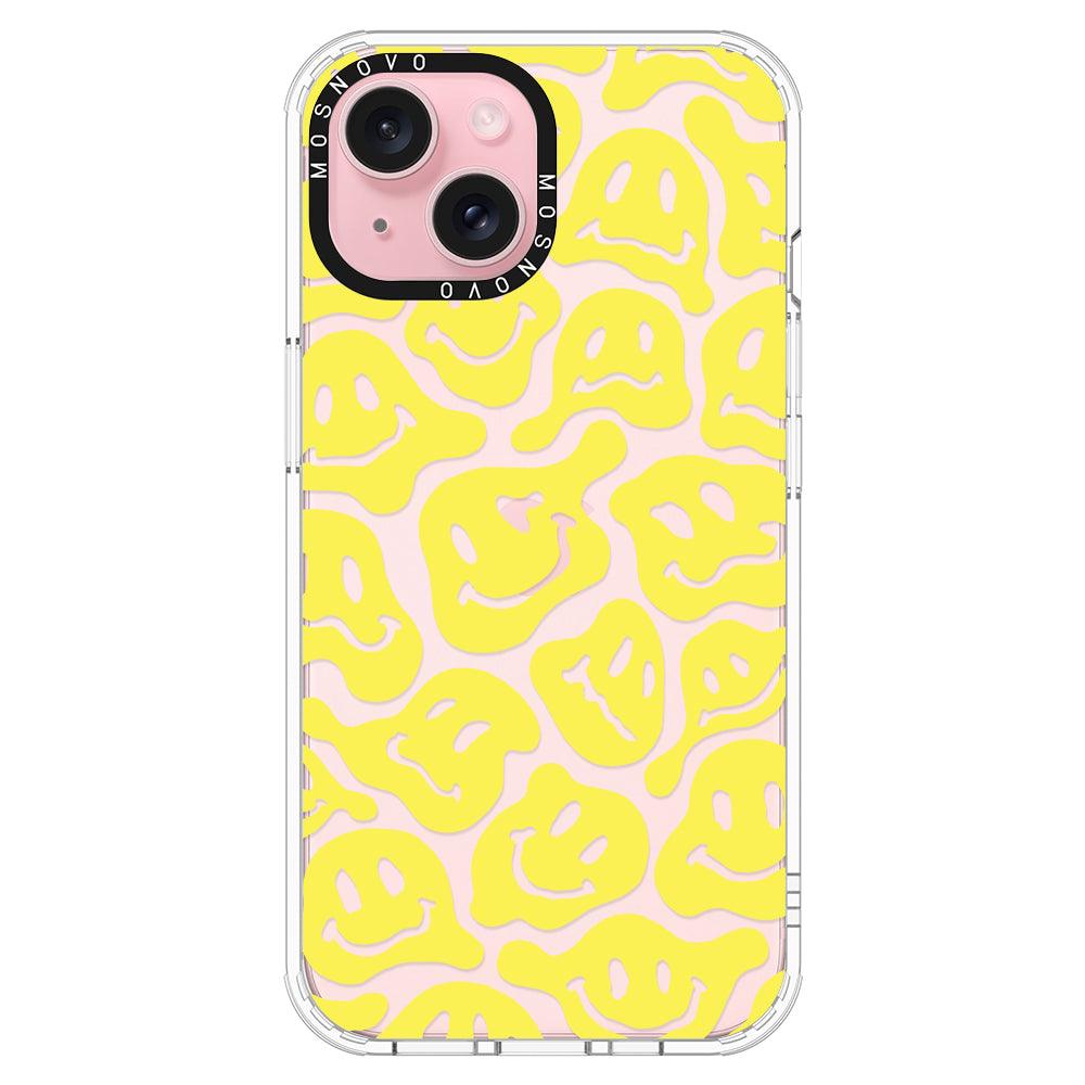 Melted Yellow Smiles Face Phone Case - iPhone 15 Case - MOSNOVO