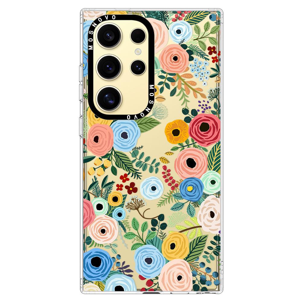 Pastel Floral Garden Phone Case - Samsung Galaxy S24 Ultra Case - MOSNOVO