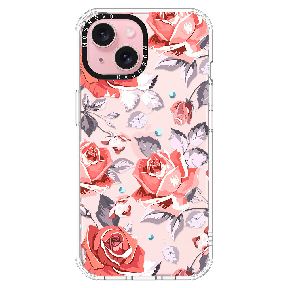 Retro Flower Roses Phone Case - iPhone 15 Case - MOSNOVO