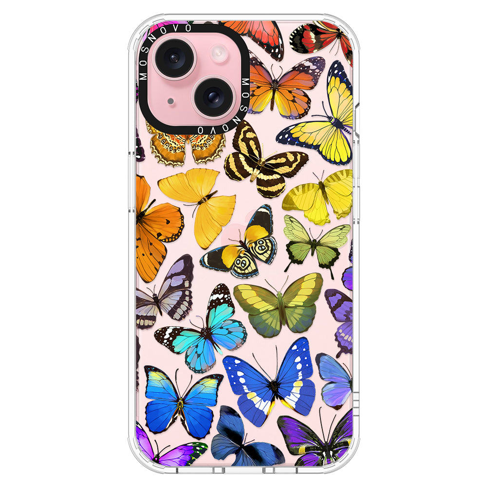 Rainbow Butterfly Phone Case - iPhone 15 Plus Case - MOSNOVO