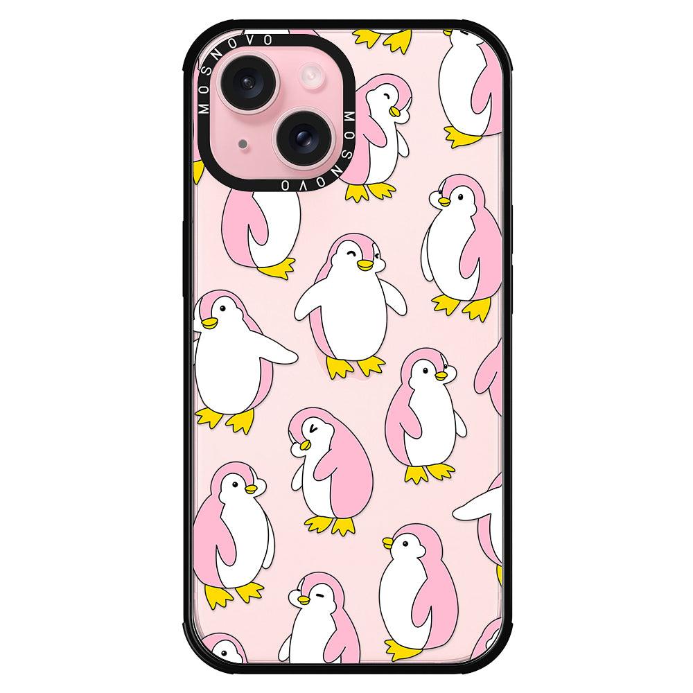 Pink Penguins Phone Case - iPhone 15 Case - MOSNOVO