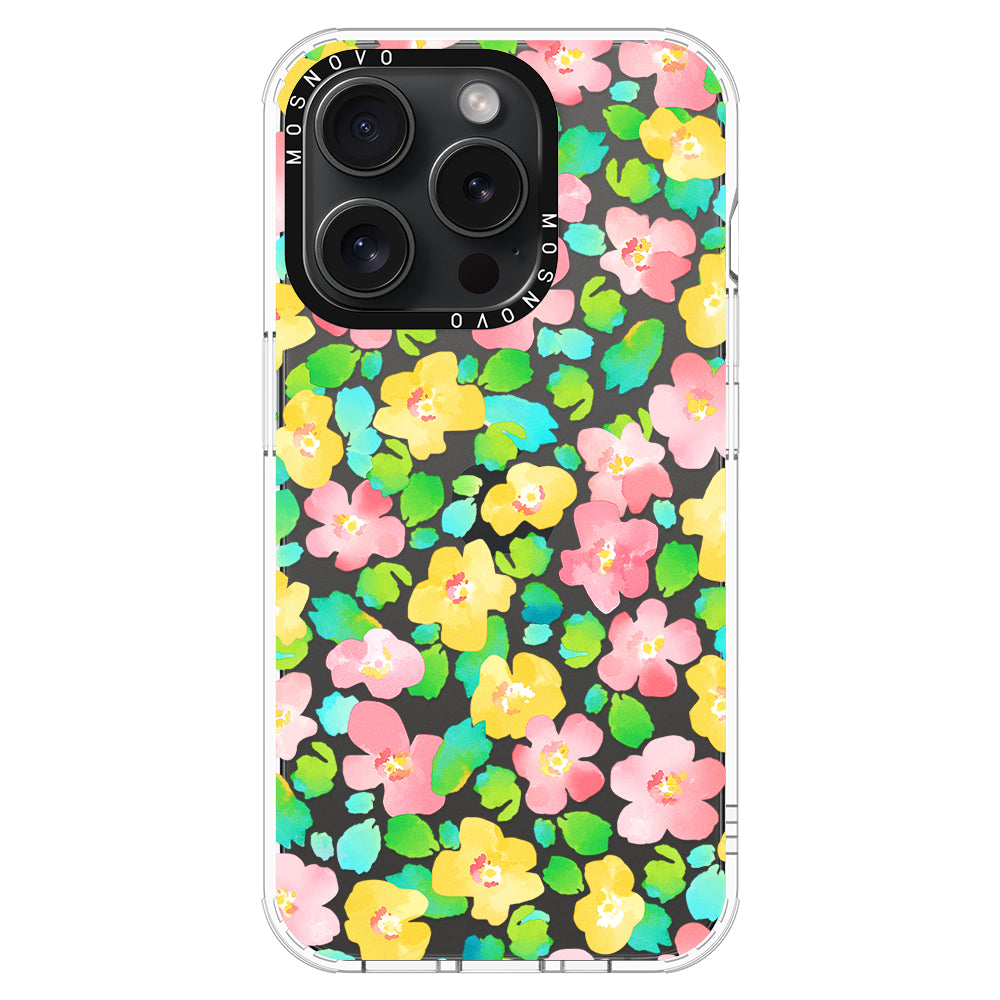 Floral Print Phone Case - iPhone 15 Pro Case - MOSNOVO