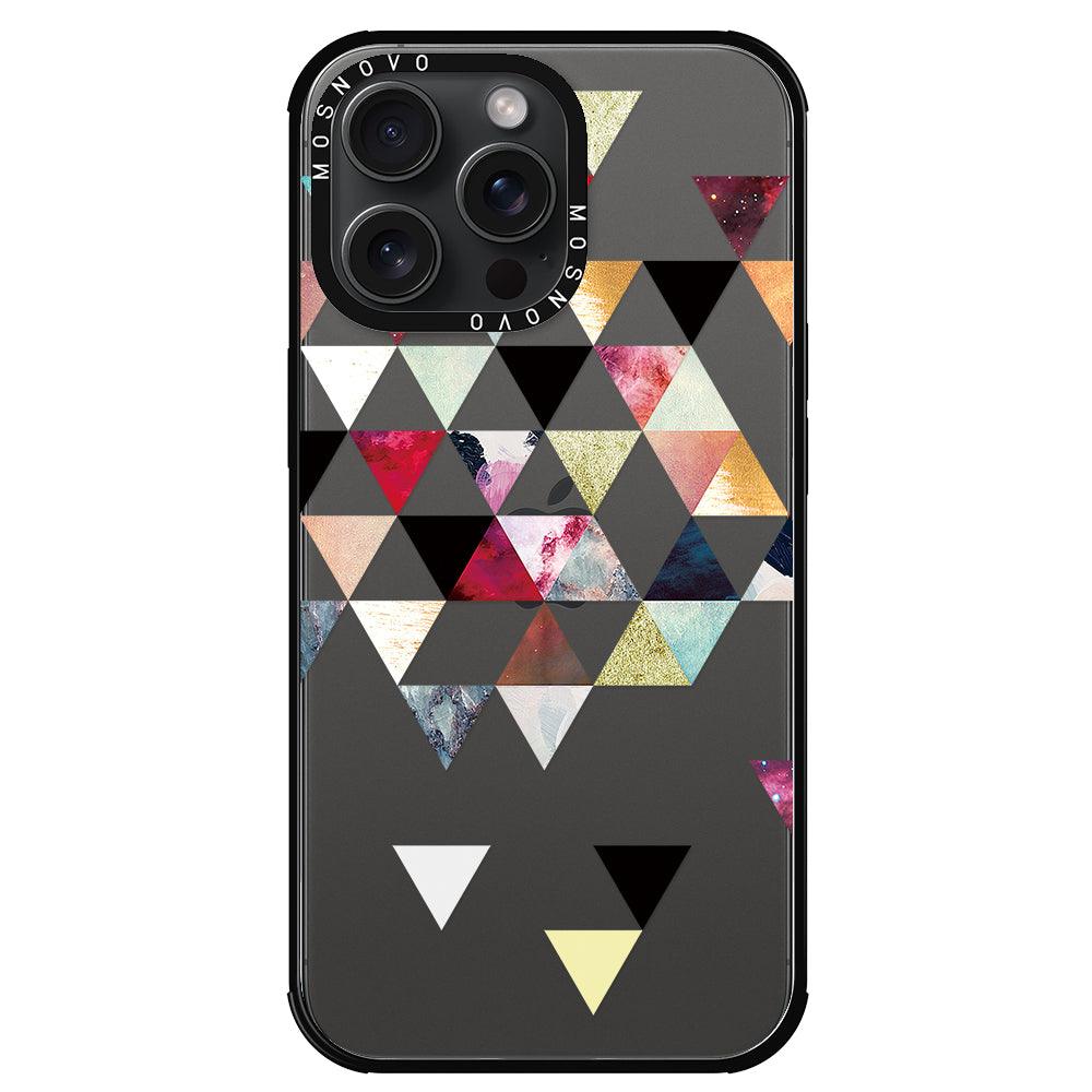 Triangles Stone Marble Phone Case - iPhone 15 Pro Max Case - MOSNOVO