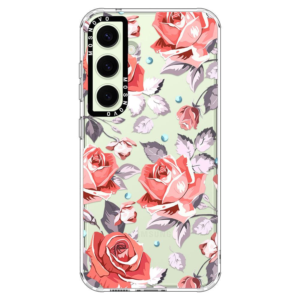 Retro Floral Phone Case - Samsung Galaxy S24 Plus Case - MOSNOVO