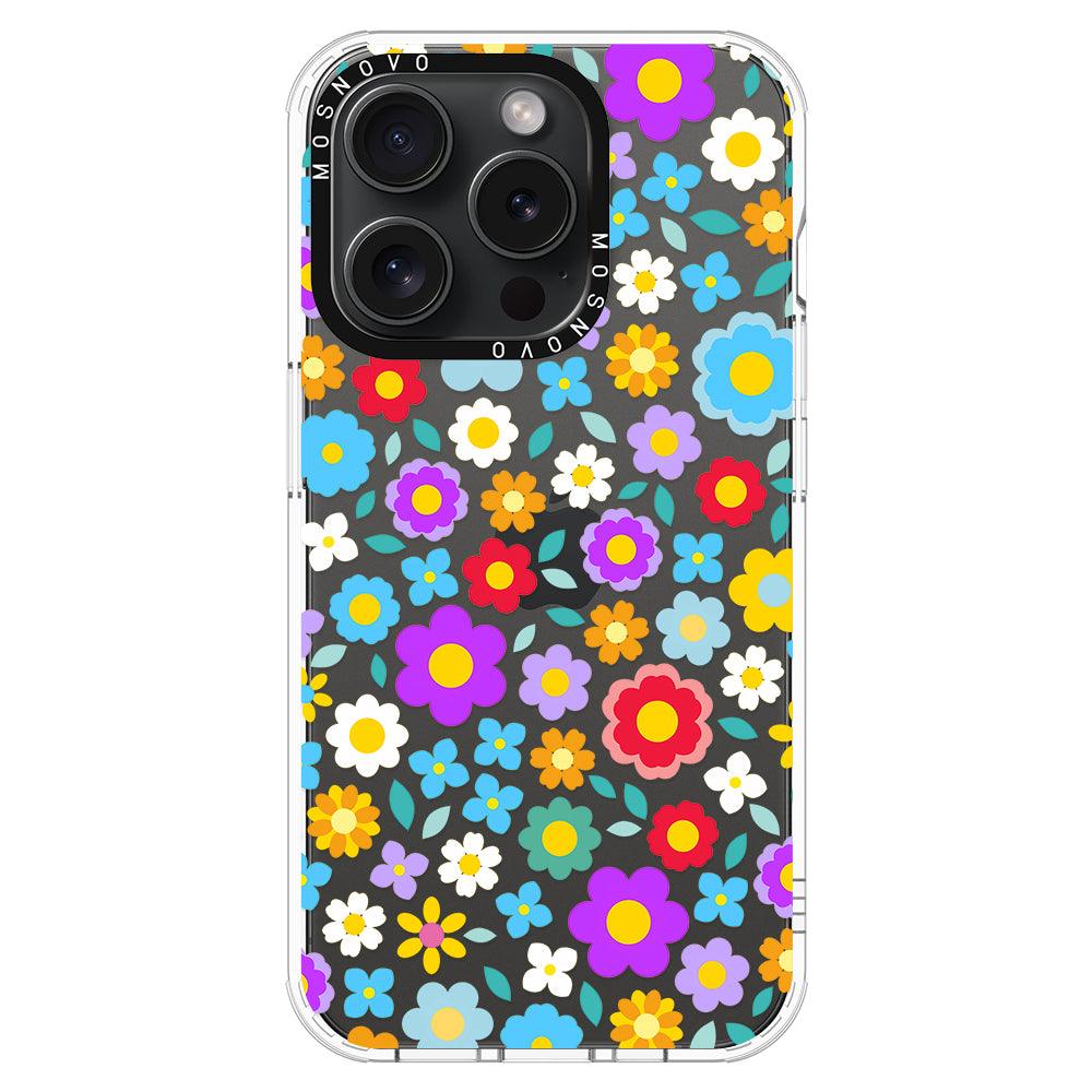 Retro Flower Phone Case - iPhone 15 Pro Case - MOSNOVO