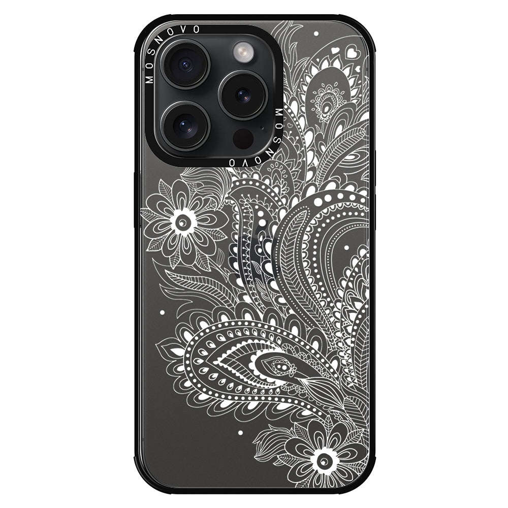 Aesthetic Flower Henna Phone Case - iPhone 15 Pro Case - MOSNOVO