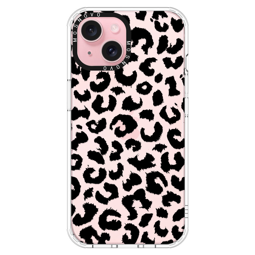 Black Leopard Phone Case - iPhone 15 Plus Case - MOSNOVO