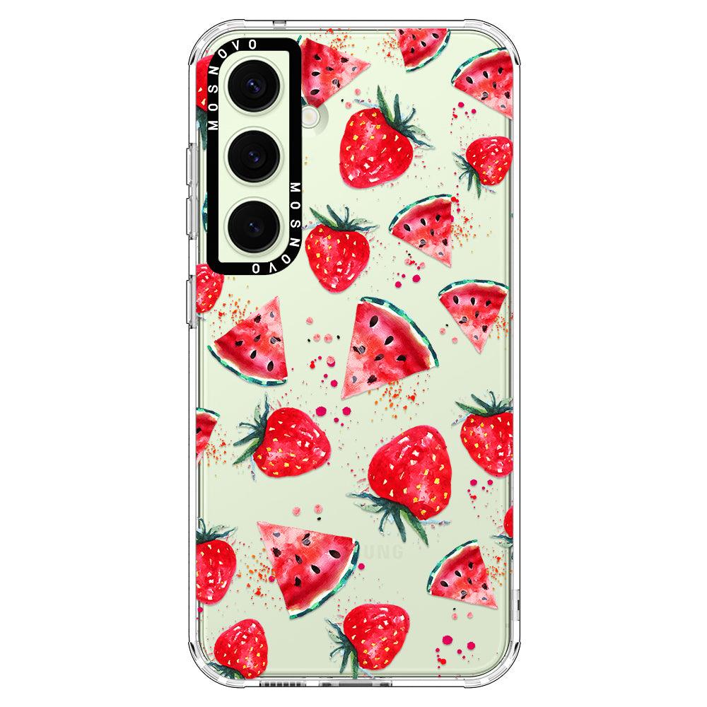 Watermelon and Strawberry Phone Case - Samsung Galaxy S24 Plus Case - MOSNOVO