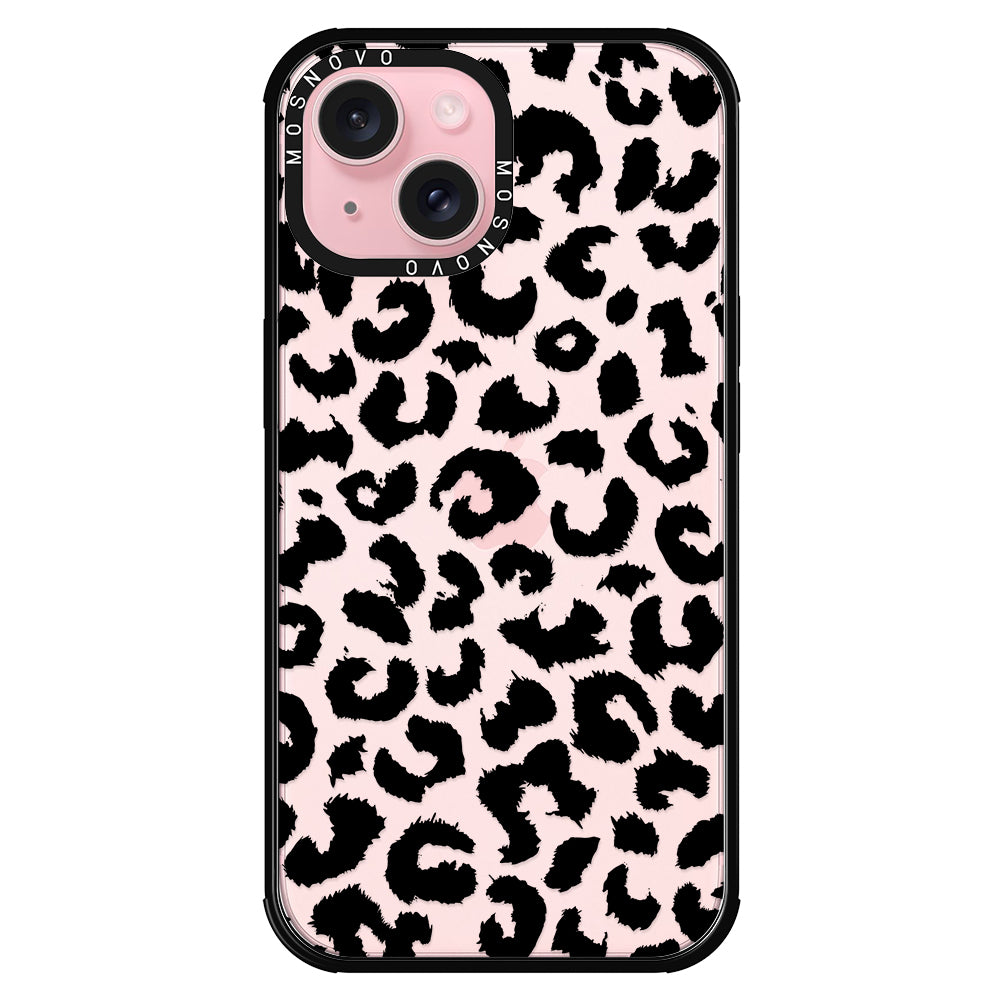 Black Leopard Phone Case - iPhone 15 Plus Case - MOSNOVO