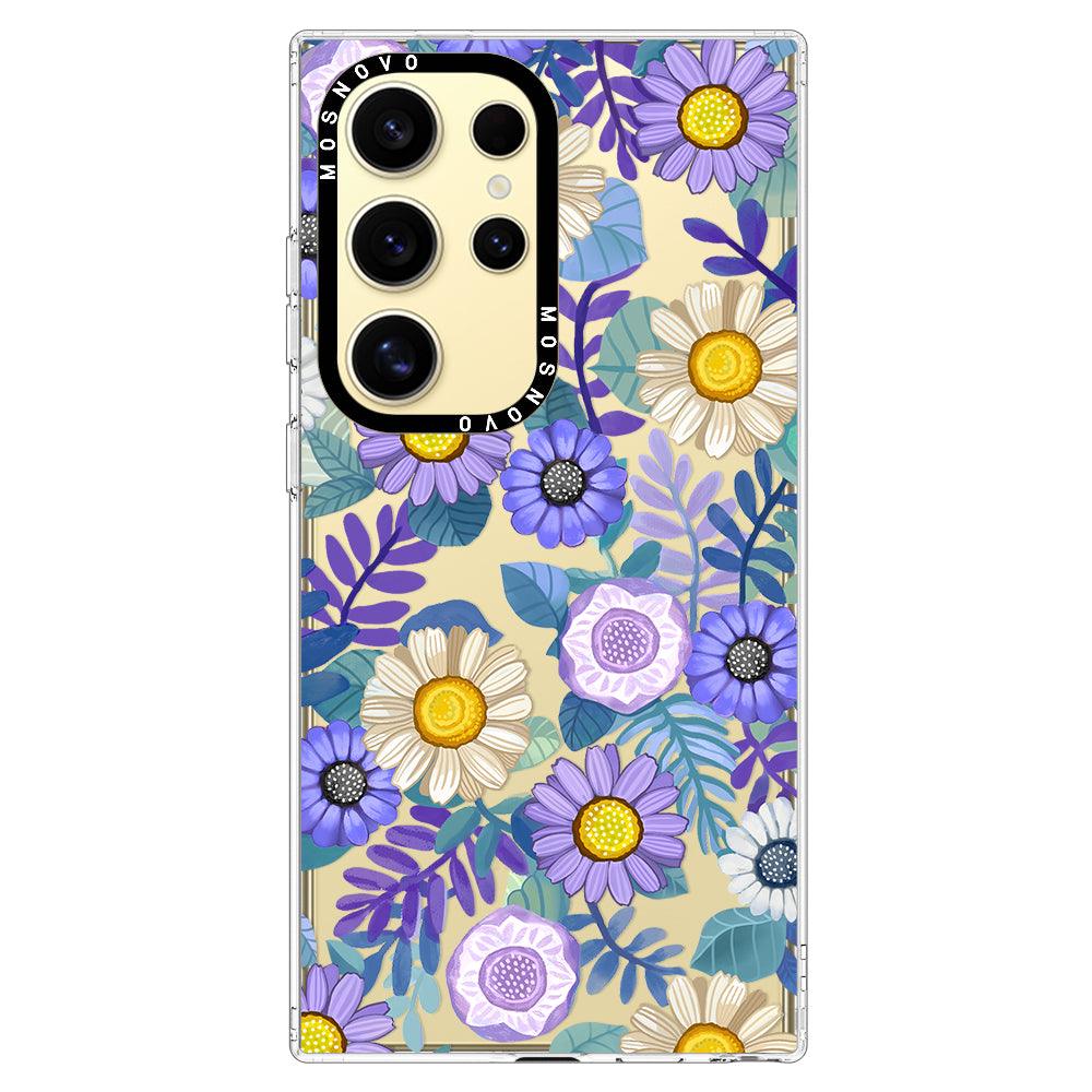 Purple Floral Phone Case - Samsung Galaxy S24 Ultra Case - MOSNOVO