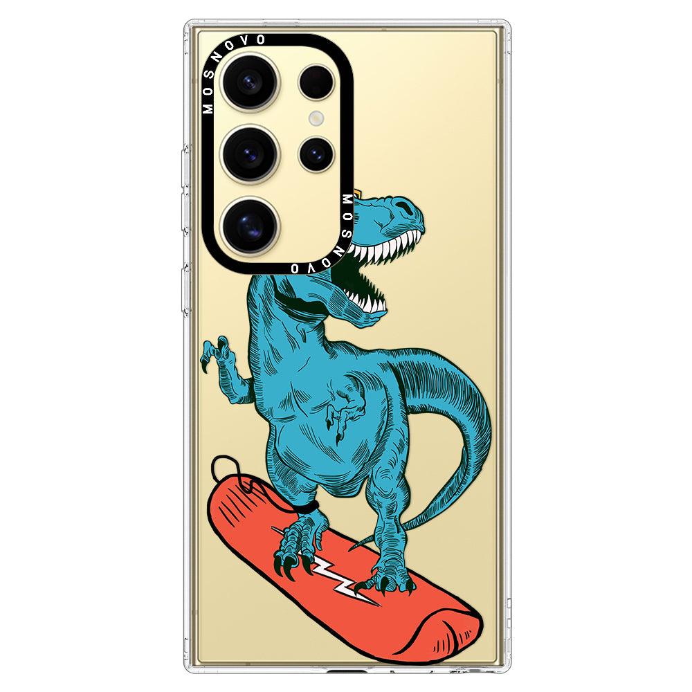 Surfing Dinosaur Phone Case - Samsung Galaxy S24 Ultra Case - MOSNOVO