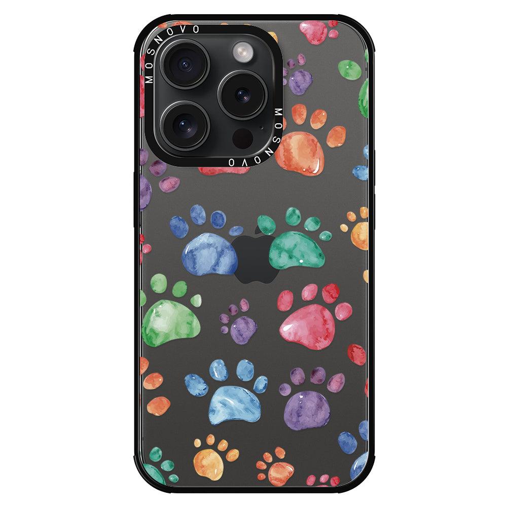 Colorful Paw Phone Case - iPhone 15 Pro Case - MOSNOVO