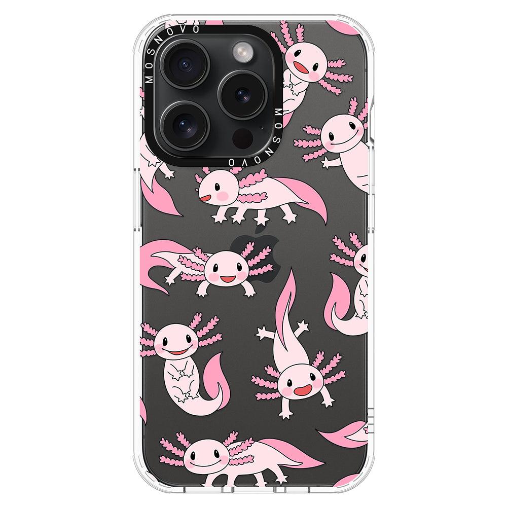 Pink Axolotl Phone Case - iPhone 15 Pro Case - MOSNOVO