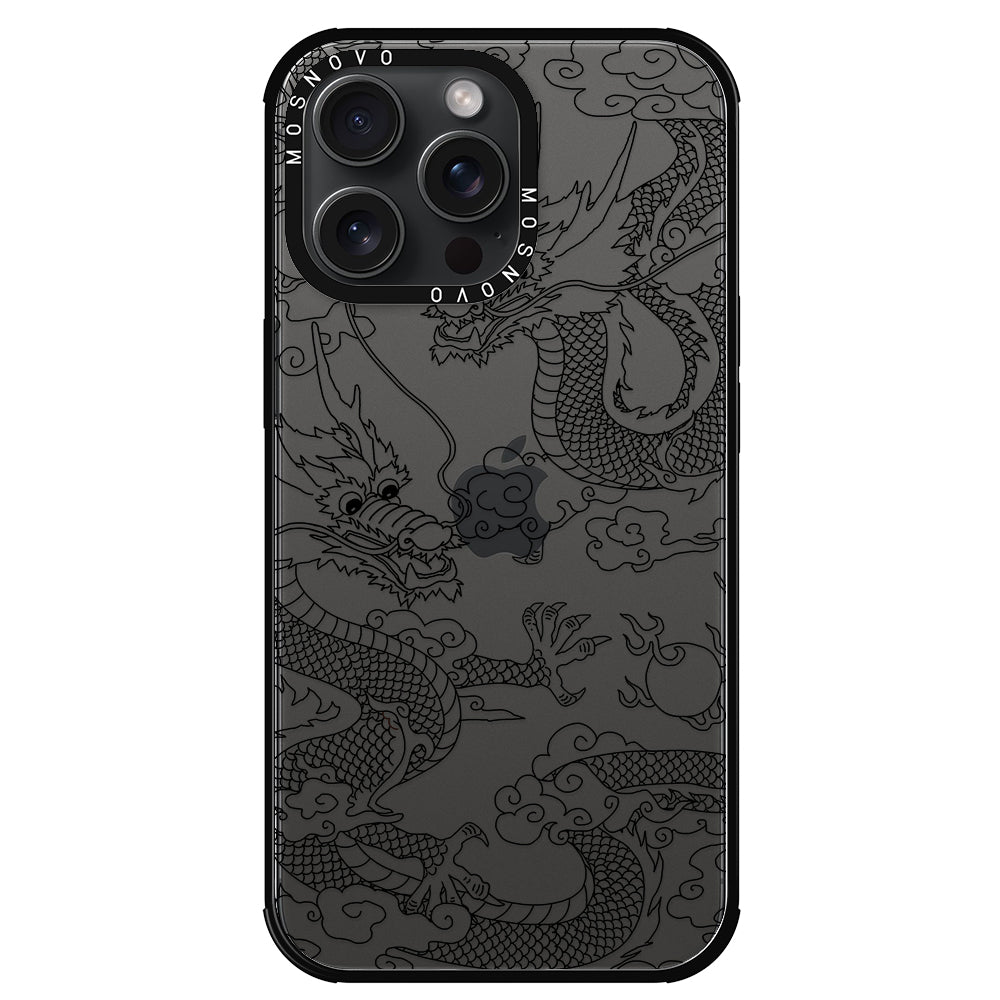 Black Dragon Phone Case - iPhone 15 Pro Max Case - MOSNOVO