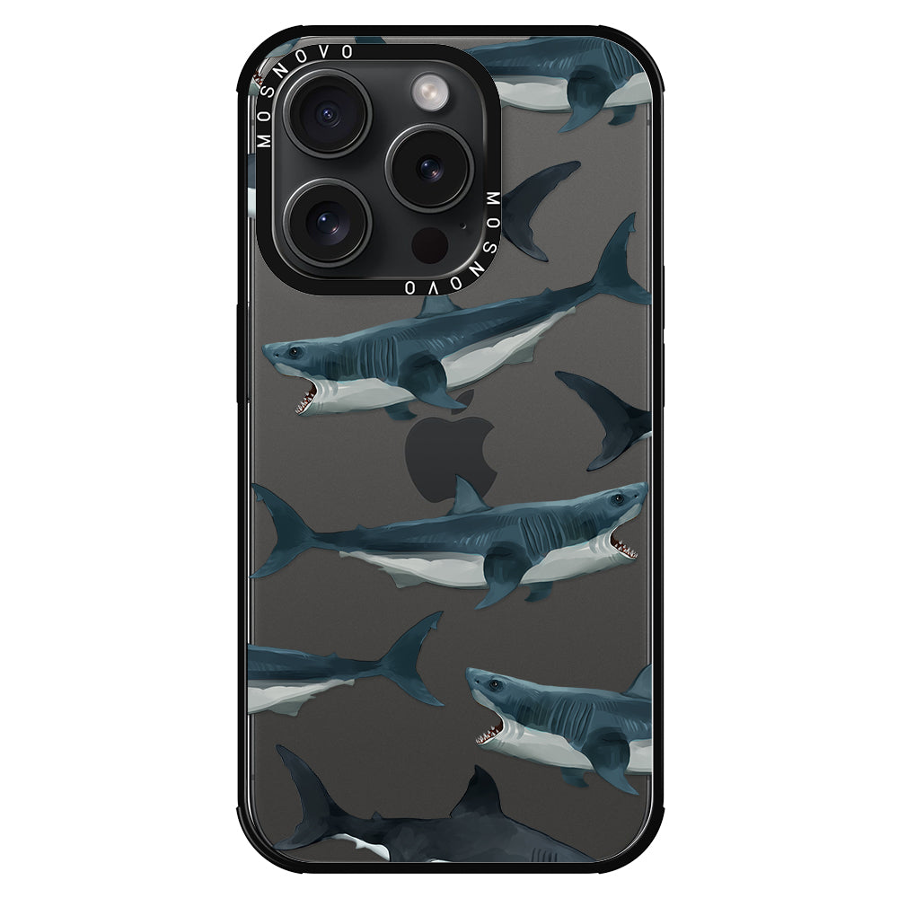 White Shark Phone Case - iPhone 15 Pro Case - MOSNOVO